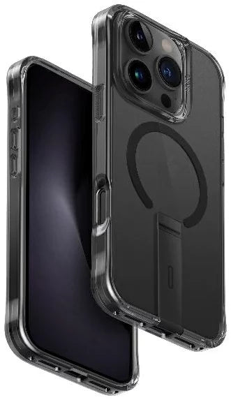 Uniq Hybrid Iphone 16 Pro (2024) 6.3 Magclick Charging Eleva With Vertical Stand - Carbon (Black)