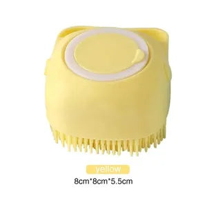 Pet Soap Bath Massage Brush Comb (Yellow)