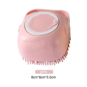 Pet Soap Bath Massage Brush Comb (Pink)