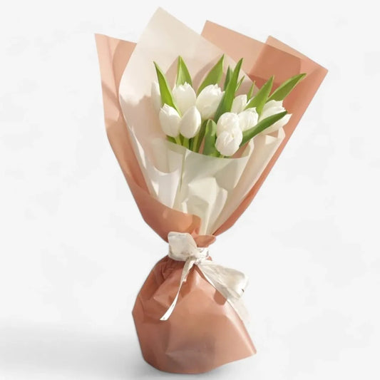 Fresh 10 White Tulip Bouquet