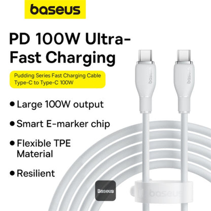 Baseus Pudding Series Fast Charging Cable Type-C To Type-C 100W 1.2M Stellar White