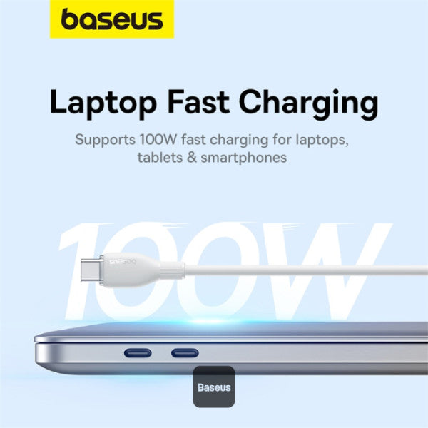 Baseus Pudding Series Fast Charging Cable Type-C To Type-C 100W 1.2M Stellar White