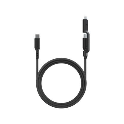 Energea Flow Duo 2-In-1  C To C + Lightning Cable, 480Mbps, 240W, 1.5M