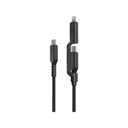 Energea Flow Duo 2-In-1  C To C + Lightning Cable, 480Mbps, 240W, 1.5M