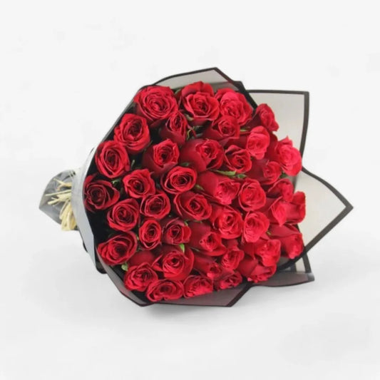 Fresh 50 Red Roses Flower Bouquet