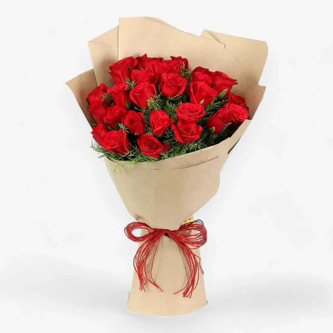 Fresh 25 Red Roses Flower Bouquet