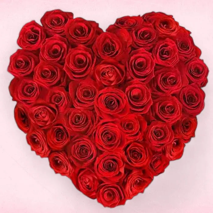 Heartfelt Affection – 40 Red Roses Heart