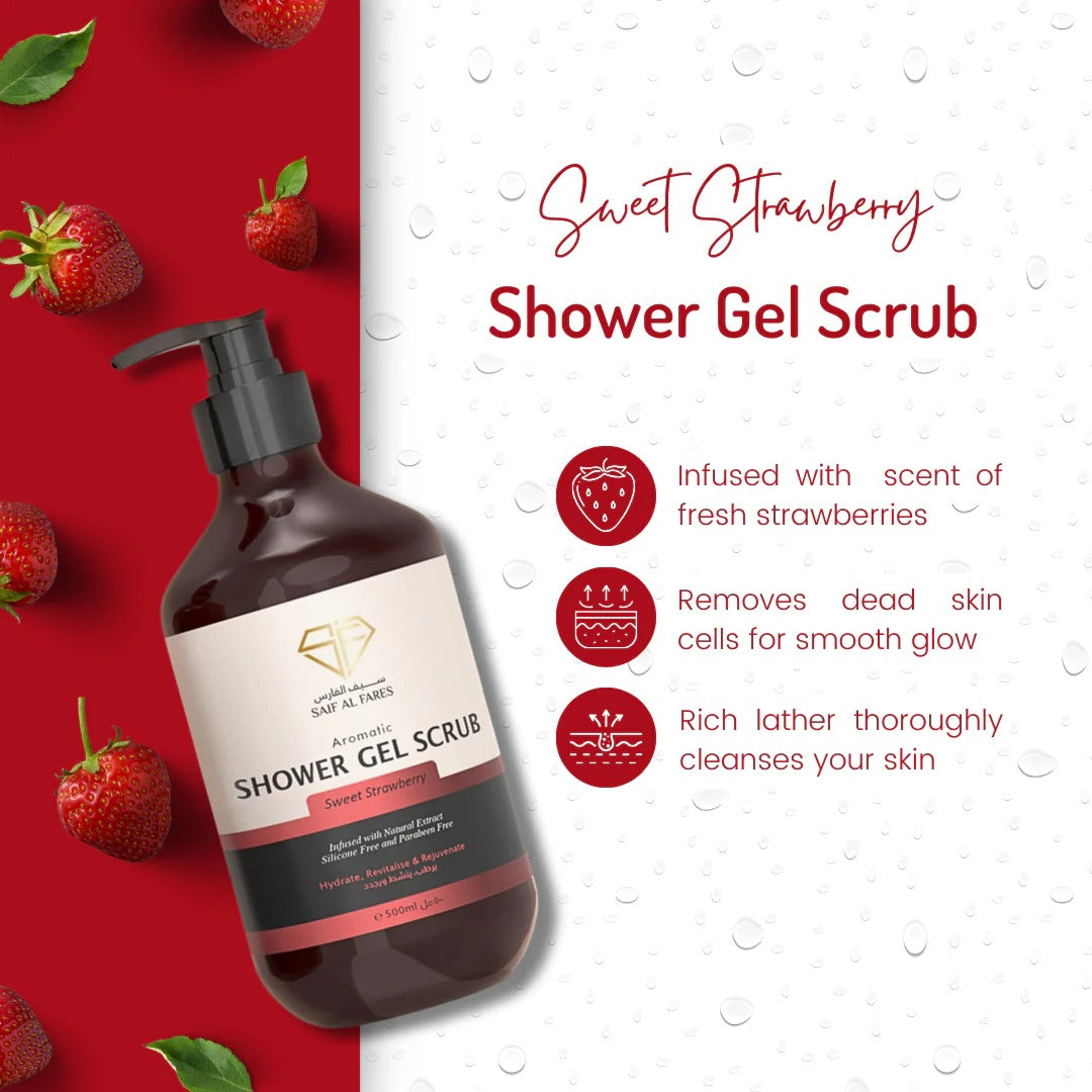 Aromatic Shower Gel Scrub Sweet Strawberry 500ml