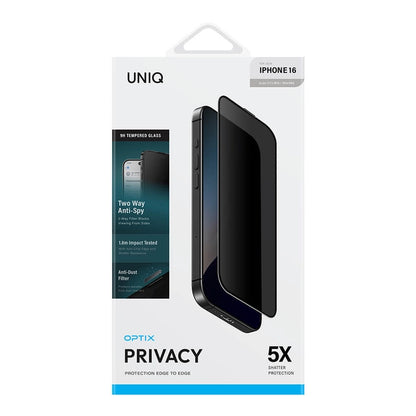 Uniq Optix Privacy Iphone 16 (2024) 6.1 Glass Screen Protector - Privacy