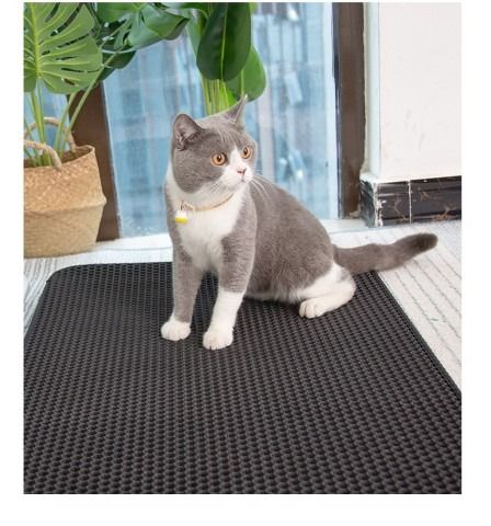 Cat Double Layer Litter Mat (Black)