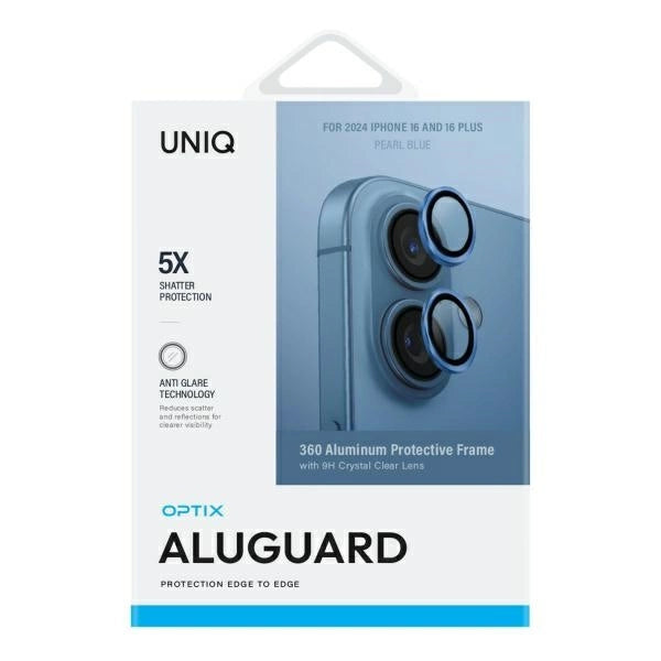 Uniq Optix Iphone 16 (2024) 6.1/6.7 Aluminium Camera Lens Protector - Pearl Blue (Pearl Blue)