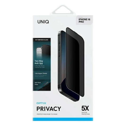 Uniq Optix Privacy Iphone 16 Pro (2024) 6.3 Glass Screen Protector - Privacy