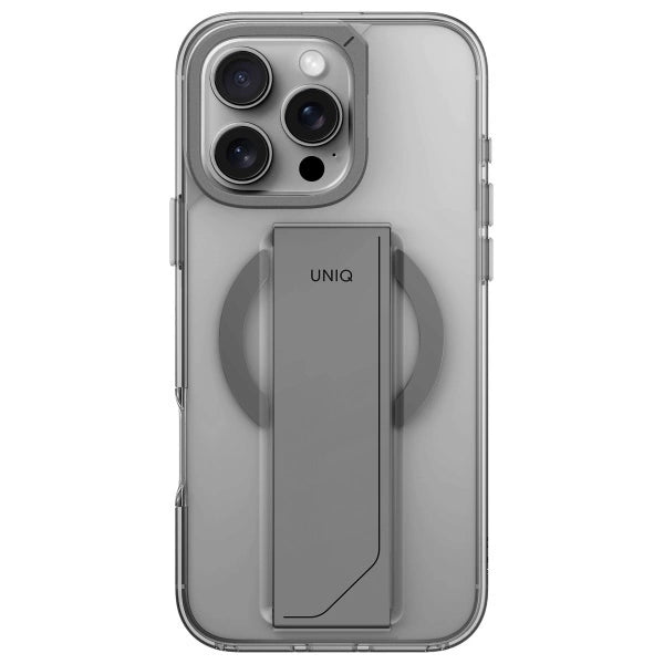 Uniq Hybrid Iphone 16 Pro (2024) 6.9 Heldro Max Magclick With Camera Stand - Lucent (Clear)