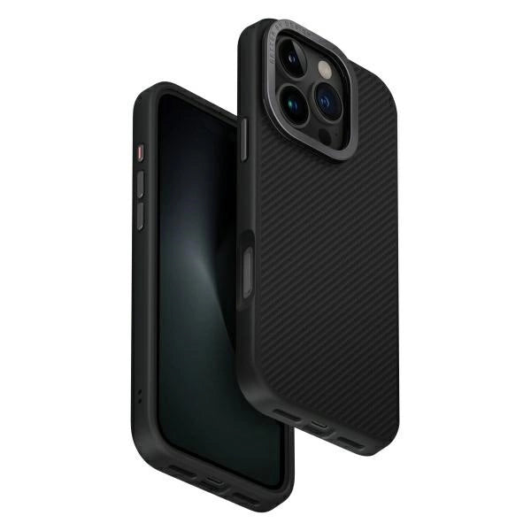 Uniq Hybrid Iphone 16 Pro (2024) 6.3 Magclick Charging Keva Max With Camera Stand - Carbon (Black)