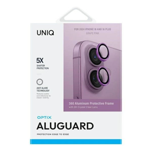 Uniq Optix Iphone 16 (2024) 6.1/6.7 Aluminium Camera Lens Protector - Grape Pink (Grape Pink)