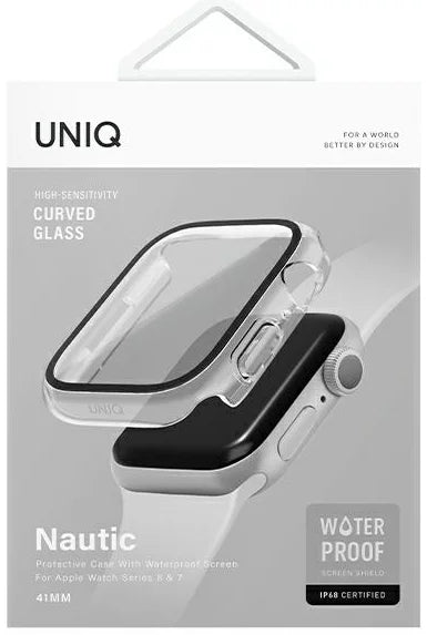 Uniq Nautic Watch Case With Ip68 Water-Resistant Curved Tempered Glass Screen Protection 45Mm