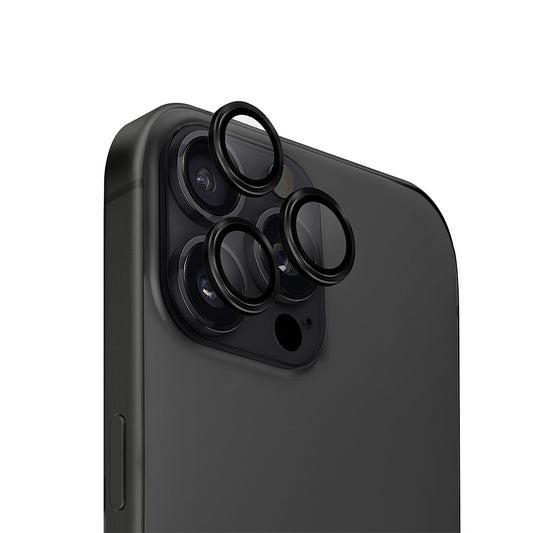 Uniq Optix Iphone 16 Pro (2024) 6.3/6.9 Aluminium Camera Lens Protector - Midnight (Black)